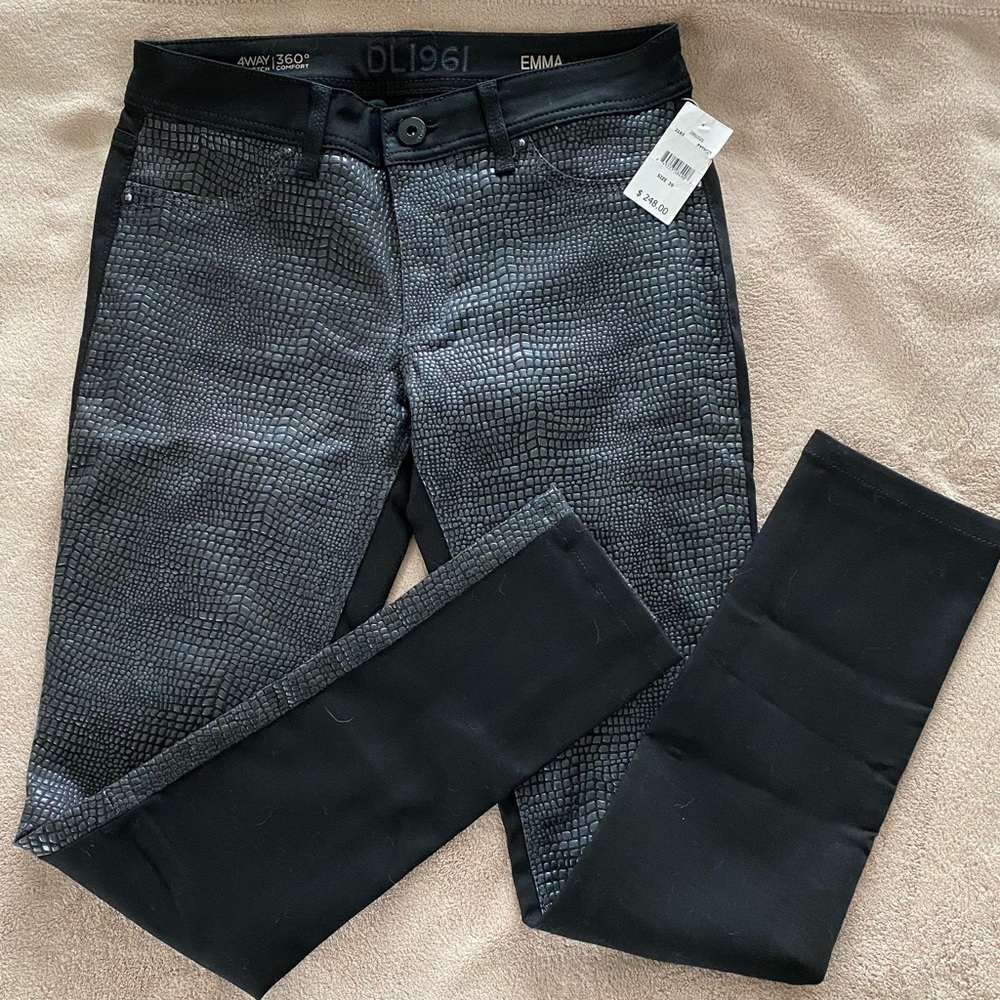 DL 1961 textured Python jeans